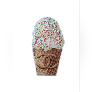 Designer-Inspired Cream Ice Cream Cone Party Decoration with Colorful Sprinkles
